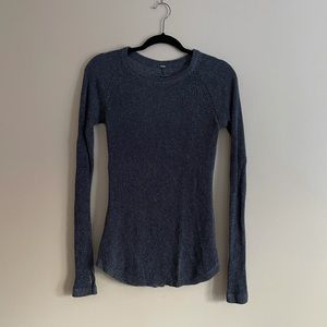lululemon athletica navy and gray knit sweater